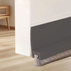 100cm Gris Brosse Bas de Porte, Joint de Porte, Auto-Adh&eacute;sif de Porte et, Joint Brosse Isolation Phonique Porte, Bas de Porte Isolant, Coupe-Courant