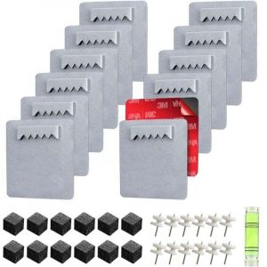Alovez - 12 Pièces Accroche Tableau Adhesif Attache Cadre Adhésif Sans Percer Supports pour Photos et Miroirs Fixation Cadre Adhesive pour Accrocher
