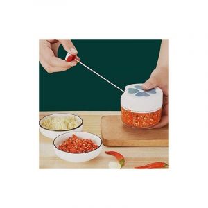 Ustensiles de Cuisine Shredder Hachoir à Légumes Hachoir Manuel Mini Hachoir Manuel à decoupe légumes Oignon 170 ml avec 2 Lames incurvées en Acier