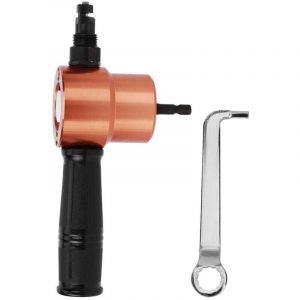 Vtizikl Double T&ecirc;te M&eacute;tal Drap Grignoteur Coupe-Grignoteuse &agrave; Double T&ecirc;te en M&eacute;tal Outil de Coupe &agrave; Grignotte Accessoire pour Perceuse &eacute;Lectrique