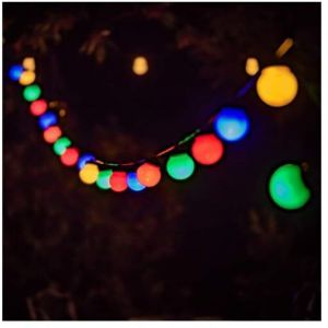 LED Guirlande lumineuse multicolores de 6,5 m avec 30 balles pour int&eacute;rieur ext&eacute;rieur D&eacute;coration pour Guinguettes, F&ecirc;tes, Anniversaire, Mariages