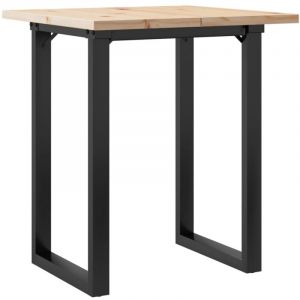 D&eacute;coshop26 - Table de salle &agrave; manger design industriel 70 x 70 x 75,5cm bois de pin massif et acier DEC036793