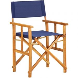 Maison Chic - Chaise de metteur en scène Fauteuil de réalisateur Chaise de réalisateur Bois massif d'acacia Bleu BSRHS689583 MaisonChic