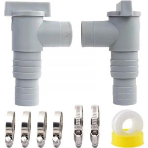 Lot de 2 Vanne d'entretien/d'arrêt pour Piscine avec Raccord de Tuyau de 32/38mm, Robinets d'arrêt pour Piscine, Vanne Piscine Double Split Tuyau