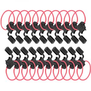 20 pi&egrave;ces 12 V voiture Auto 16 jauge ATC/ATO porte-fusible en ligne AWG fil pour fusibles &agrave; lame