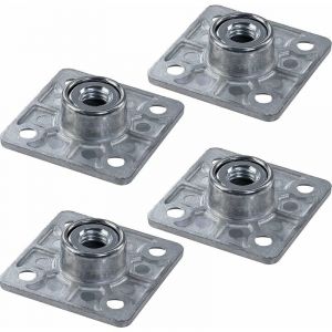 4x Plaque de fixation embase carrée 47,5 x 47,5mm avec filetage M8 pour pied de table à visser Meuble Montage Connecteur Bride Adaptateur Support