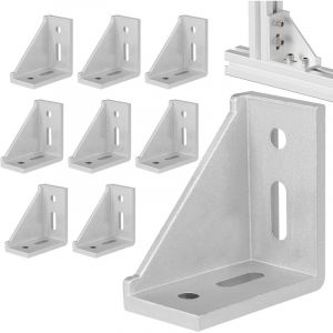 Lot de 8 Mat&eacute;riel de Fixation 40 x 80 mm Angulaire Angle Connecteurs en Aluminium, Profile Aluminium Equerre Fixation d&rsquo;Angle