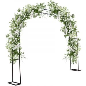 Arche de Jardin Noir,Tuteur plantes,3x2.2M Arche Rosier pour Diverses Plantes Grimpantes Treillis d'Arche pour Mariage, Fête, Cérémonie