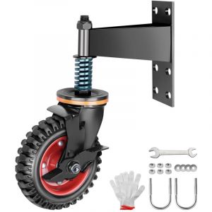 Rouleau de Portail &agrave; Ressort avec Frein, 200mm, 360&deg; Roulette Robuste Pivotante Coulissant, pour Portails Coulissants, M&eacute;talliques, Portails en Bois,