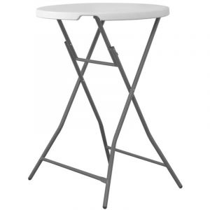 Table traiteur de bar pliante, blanche, ronde, diam&egrave;tre. 80cm &agrave; 80kg - Hendi 810958
