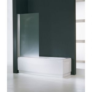 Novellini Aurora Pare-baignoire 1 volet 70x150cm Chrome mat et Paroi en Verre transparent