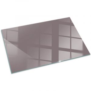 Plaque Rectangulaire en verre tremp&eacute; sous chemin&eacute;e et po&ecirc;le protection sol parquet Couleur Beige 100x70 cm