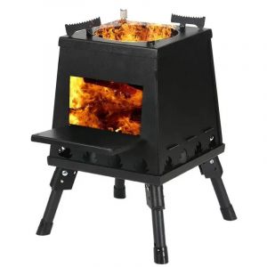 R&eacute;chaud &agrave; bois portable de camping 22 cm - Mini r&eacute;chaud &agrave; bois pliable pour le camping, les pique-niques, le jardin et les barbecues