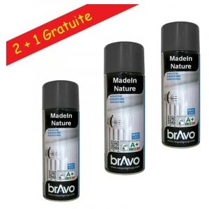 Madeinnature - Lot Aérosol Peinture, Bombe en Spray de 400 ml, spécial Radiateurs - Radiateur Gris anthracite Ral 7016 - Lot de 3. - Radiateur Gris