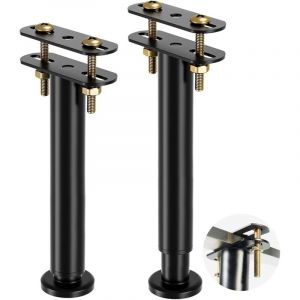 2 Pieds de Lit R&eacute;glables en Hauteur 25-42 cm, Supports pour Traverse M&eacute;diane de Lit, Pieds de Soutien Centraux en M&eacute;tal pour Cadre de Lit, Pieds de