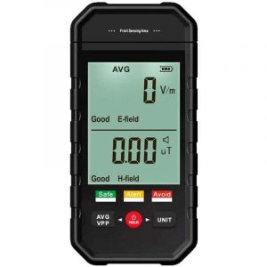 Compteur Geiger, D&eacute;tecteur de Rayonnement de Champ &eacute;lectromagn&eacute;tique avec Alarme Automatique D'affichage LCD R&eacute;tro&eacute;clair&eacute;, Testeur EMF Portable pour