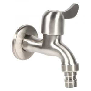 Gotrays - Robinet de jardin 304 en acier inoxydable &agrave; l'ext&eacute;rieur de l'adaptateur de robinet d'eau fix&eacute; au mur pour salle de bains lave-linge laveuse