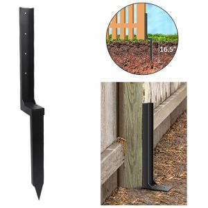 Kit d'ancrage pour poteau de cl&ocirc;ture (1 pi&egrave;ce), piquets de r&eacute;paration robustes en acier, ancrage au sol pour r&eacute;parer les poteaux en bois cass&eacute;s et