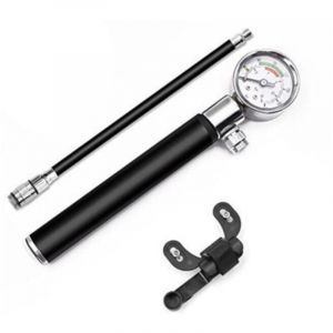 Kit de réparation de Pneu de vélo avec Mini Pompe de vélo avec manomètre Haute Pression 210 PSI, Pompe de vélo de Montagne Portable Haute Pression