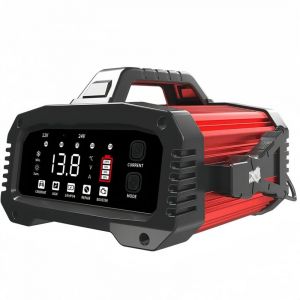 25A Chargeur Batterie Voiture 12V/24V, Chargeur Batterie Lithium avec R&eacute;paration Automatique, &Eacute;cran LCD, Booster D&eacute;marrage Assist&eacute; en 200 Secondes,