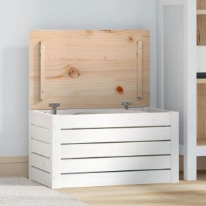 Boîte de rangement, Banc de rangement, Coffre de rangement Blanc 59,5x36,5x33 cm Bois massif de pin DESIGN IN