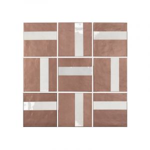 Carrelage gr&egrave;s c&eacute;rame effet argile DUST DECOR 15x15 cm Terre Cuite - - bo&icirc;te de 0.50 m2