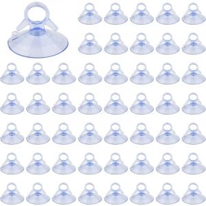 Ventouse de 45mm Mini Ventouse 50 Pièces Carrosserie Ventouse en Plastique pvc Sans Crochets Ventouse Transparente en Caoutchouc Ventouse Forte