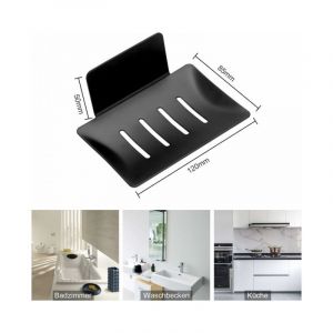 Cyslmuk - Noir) Porte Savon Mural sans Per&ccedil;age Porte-Savon Doucheen Acier Inoxydable Porte Savon inox Auto-Adh&eacute;sif pour Stocker Eponges Brosses Savon