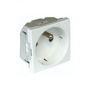 Prise inclinée à 90° avec protection - 2 modules