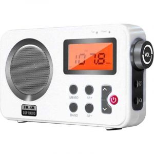 Enceinte radio de douche, radio FM/AM avec &eacute;cran LCD, radio st&eacute;r&eacute;o portable avec prise casque, 20 stations de radio pr&eacute;r&eacute;gl&eacute;es, pour salle de
