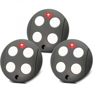 433,92 MHz Telecommande Portail, Lot de 3 Telecommande Porte de Garage Compatible avec Telecommande Mhouse GTX4, Rolling Code, 4 Canaux