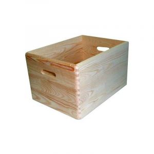 Caisse en bois 40x30x23 cm &ndash; Bois de pin 10 mm &ndash; Fond multicouche pour rangement robuste &ndash; Prise en main facile