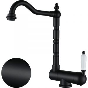 Mitigeur Cuisine Rabattable Noir, Laiton Robinet Cuisine Pliable Mitigeur De Cuisine Sous Fen&ecirc;tre Avec Bec Orientable 360&deg; Robinetterie Evier