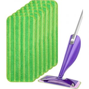 6 Packs Lingettes Reutilisable pour Swiffer WetJet 30x14cm,Mop Pads Microfibres,Tampons Vadrouille Microfibre Mop Remplacement Tampon Vadrouille