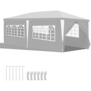 Swanew Tonnelle Pavillon Tente de Jardin – Pavillon de jardin. kiosque à bière pour les marchés et les fêtes. idéal pour les mariages 3x6m Blanc