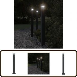 Vidaxl - Lampadaire d'ext&eacute;rieur avec capteur noir 110 cm aluminium - Lampadaire Exterieur - &Eacute;clairage Ext&eacute;rieur - Lampe Ext&eacute;rieur - Luminaire