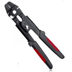 BEBUSINGOTO Pince &agrave; sertir 10 pouces &ndash; Pince de p&ecirc;che en acier &ndash; Outil de sertissage en cuivre et aluminium &ndash; Manchons &agrave; sertir 0,1-2,2 mm