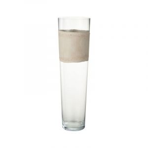 Paris Prix - Vase D&eacute;co en Verre 'Delph' 60cm Transparent & Beige