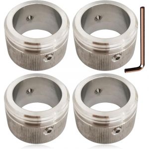 Adaptateur vanne chauffage acier inoxydable 4 pi&egrave;ces ,adaptateur t&ecirc;te thermostatique avec bandes,adaptateur vanne radiateur RA vers M30 x 1,5 avec cl&eacute;