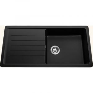 &Eacute;vier granit noir ALTIS 1 grand bac 1 &eacute;gouttoir
