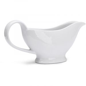 Sauci&egrave;re Blanche 250 ml, Pot &agrave; Sauce en Porcelaine, Petite Sauci&egrave;re avec Poign&eacute;e Lisse, Sauciere en C&eacute;ramique pour Vinaigrette, Jus de R&ocirc;ti, Cr&egrave;me,