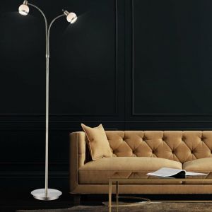 Etc-shop - Lampadaire, chambre, verre, plafonnier, projecteur, laiton vieilli, luminaire flexo dans un ensemble comprenant des ampoules led