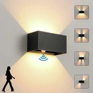 Candyse Applique Murale intérieur/Extérieur avec Détecteur de Mouvement,LED 24W Moderne Luminaire Murale,Éclairage Mural Etanche IP65 3000K blanc