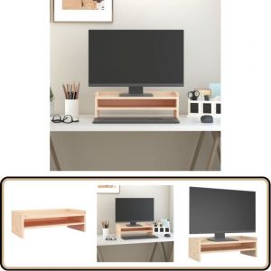 Support pour moniteur 50x24x16 cm Bois de pin solide - Support Ordinateur - Support Ecran - Support Monitor - Stand Pc - Meuble Informatique
