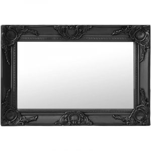 Design In - Miroir mural,Miroir déco style baroque 60x40 cm noir CFW28761