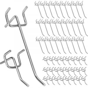 Crochets pour Panneau Perforé 50 Pcs Crochets pour Panneau Perforé Porte Panneau Mural Crochets Muraux pour l'Affichage Au Détail 10 cm et 5 cm