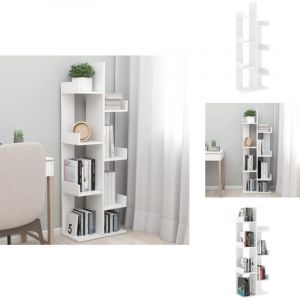 Vidaxl - Biblioth&egrave;que Blanc 48x25,5x140 cm Bois d'ing&eacute;nierie - Biblioth&egrave;que Blanche - Biblioth&egrave;que Design - Biblioth&egrave;que Rangement - &Eacute;tag&egrave;re Murale