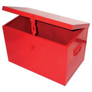 Sori - Coffre de chantier en tôle peinte rouge 850 x 350 x 350 mm sans plateau