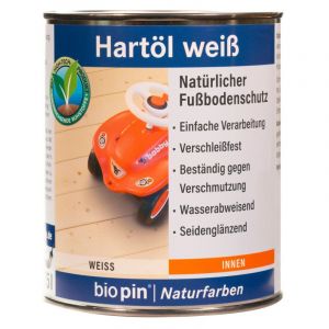 Biopin - Huile dure teintée blanche pour hydrofuger bois intérieur 0,75L soit 10m²