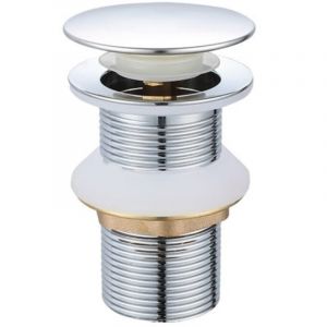 BEBUSINGOTO Bonde de Lavabo Pop-up sans Trop-plein, Vidage Clapet Push Open Pour Lavabo en Laiton, Chromé